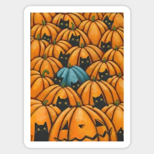 More Black Cats In The Pumpkin Patch Sticker